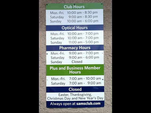 sams business hours on sunday