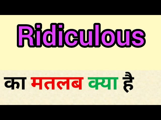 you are ridiculous meaning in hindi