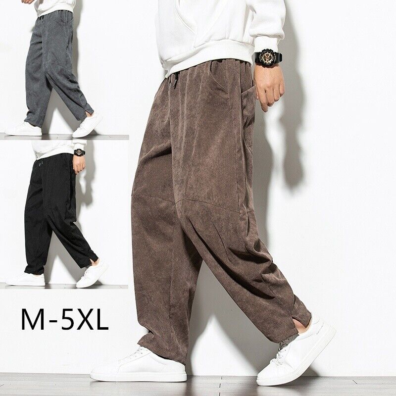 elastic waist corduroy pants