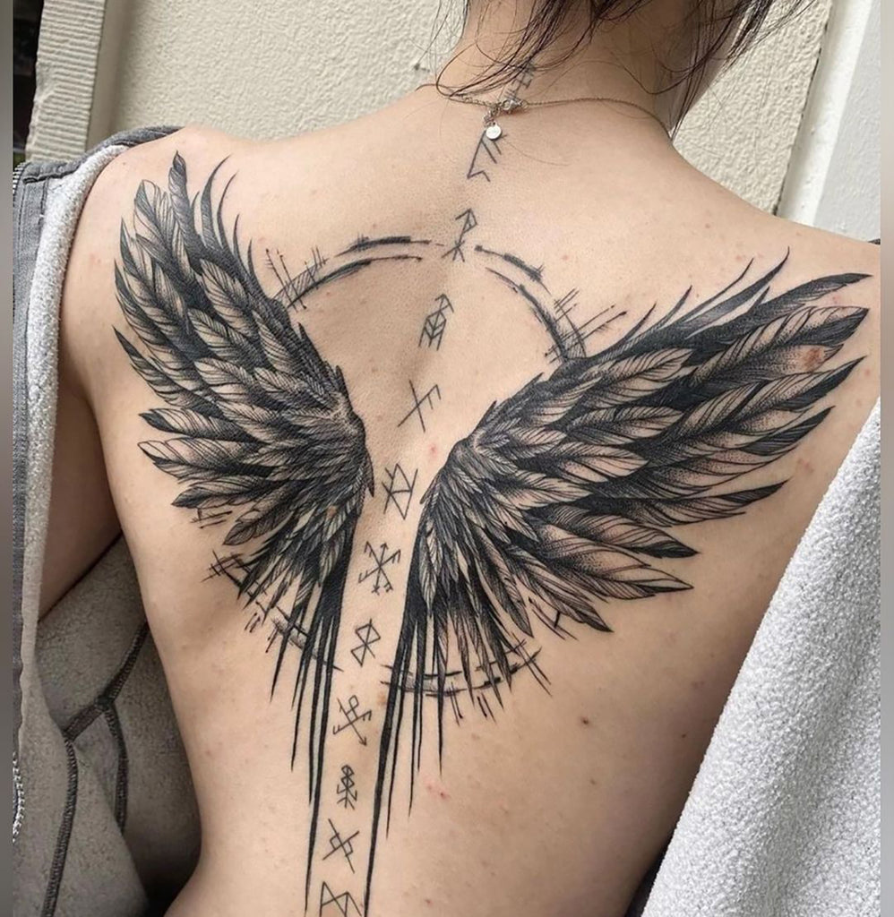 full back wing tattoo