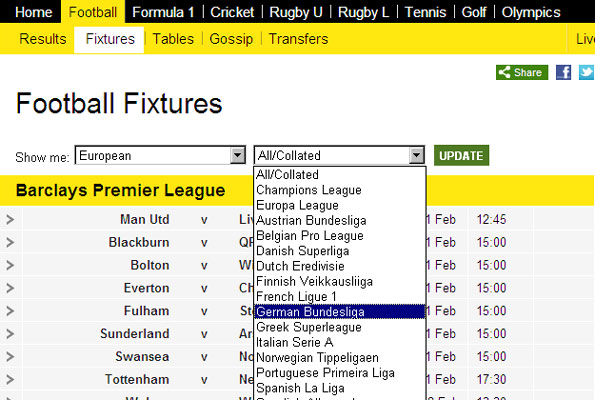 football scores bbc sport