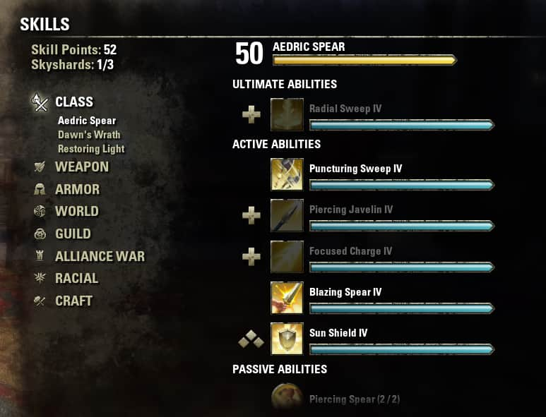 elder scrolls online weapon skills