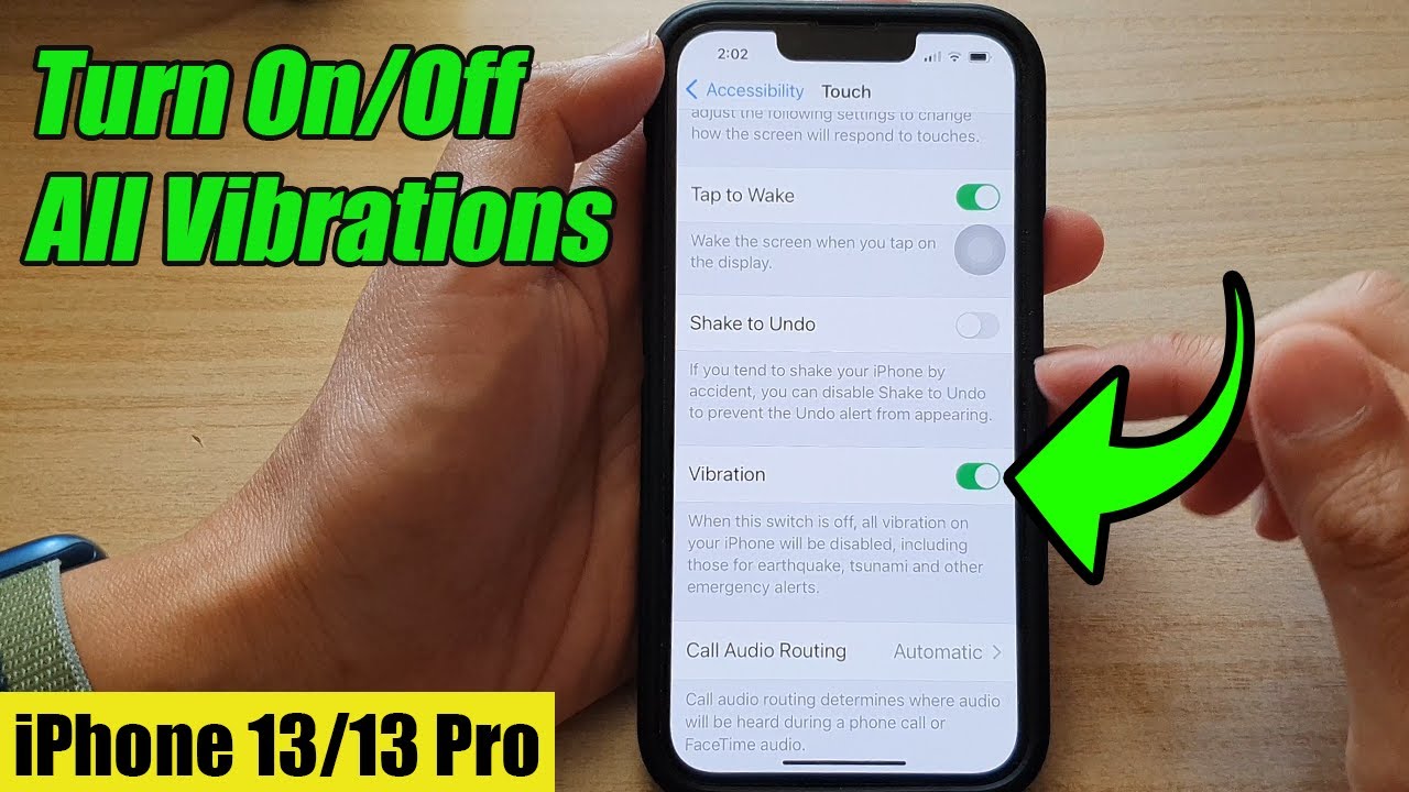 how to turn off vibrate iphone 13