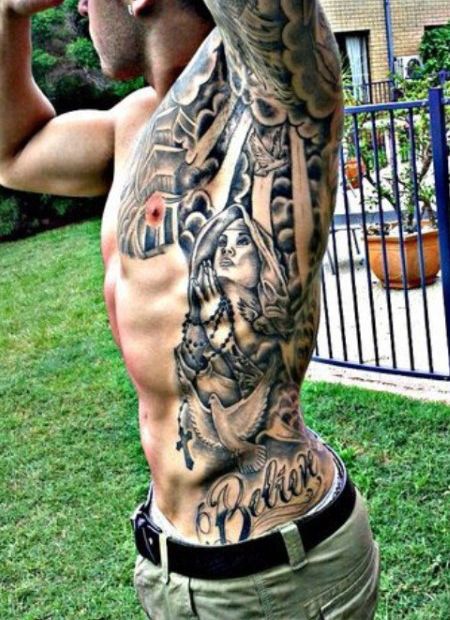 male rib tattoos