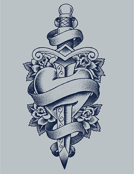 heart with a dagger tattoo