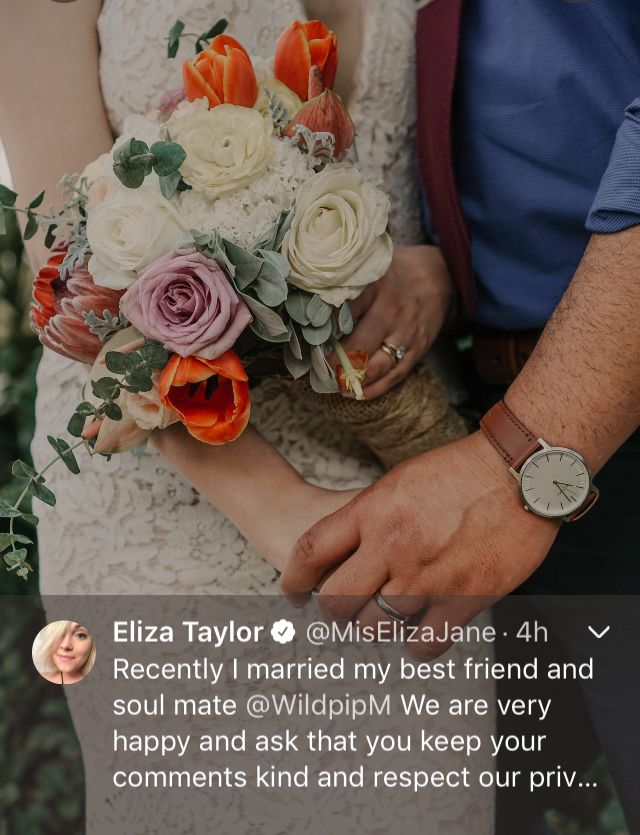 eliza taylor and bob marley wedding