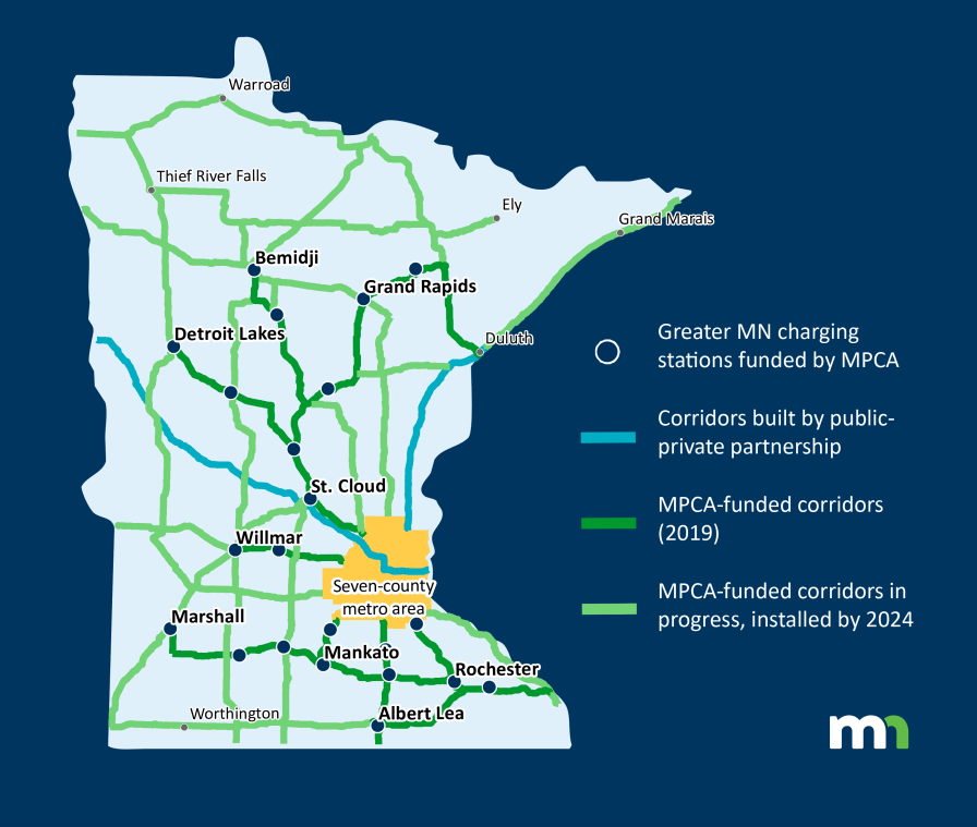 ev charging stations mn map