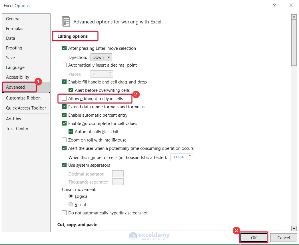 excel disable double click jump