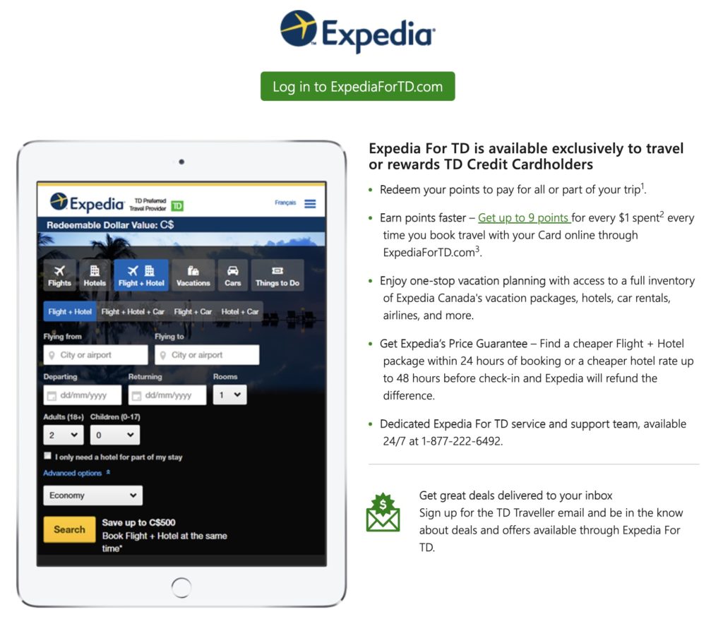 expedia for td