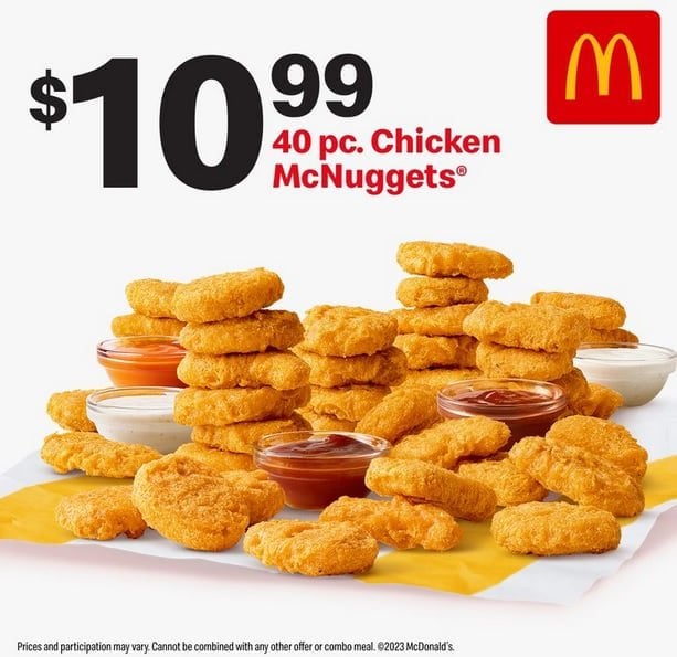 how much is the 40 piece chicken mcnuggets