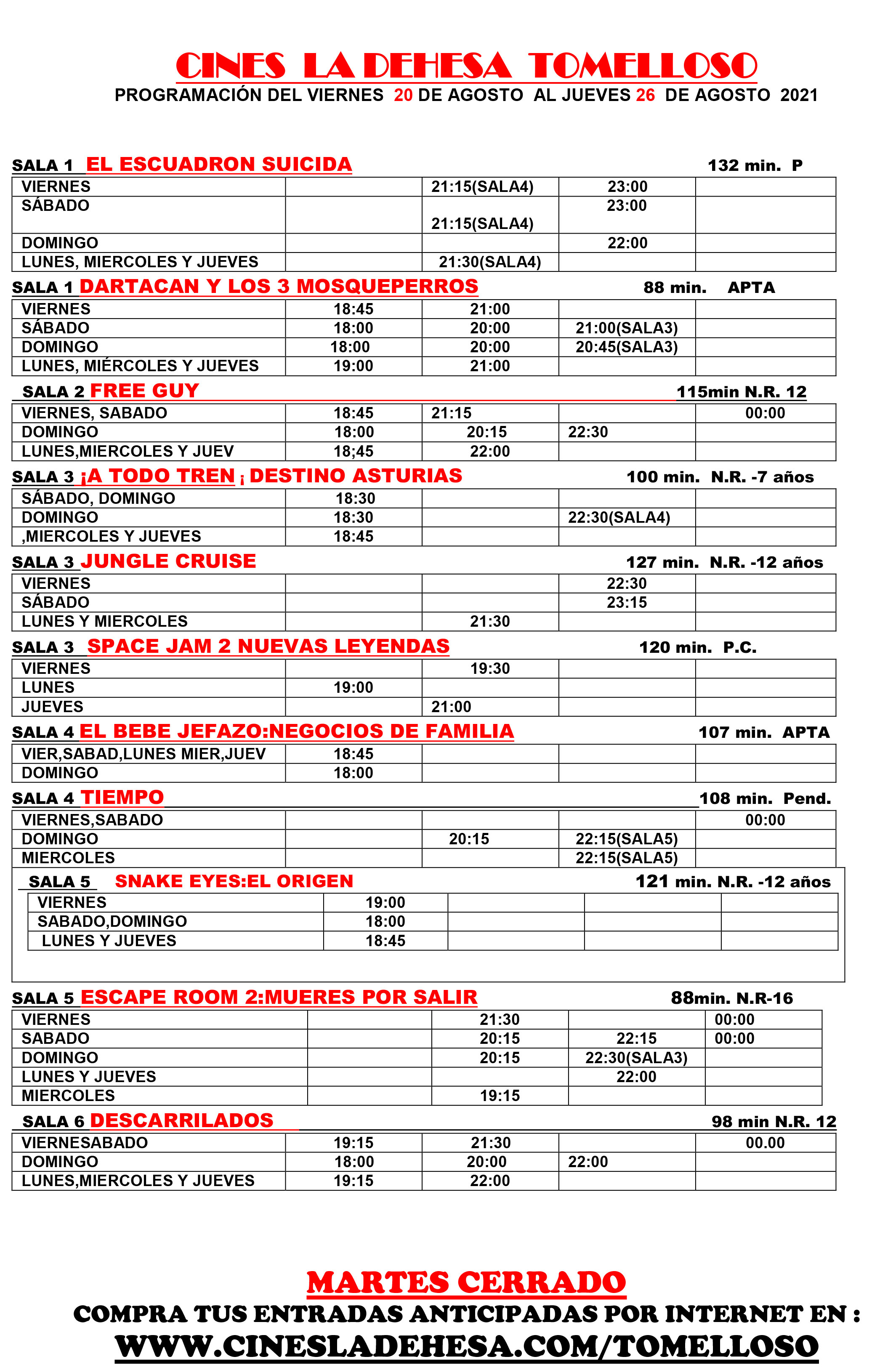 cine en tomelloso cartelera