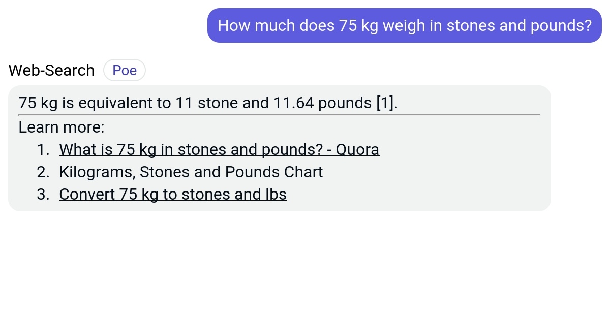 75 kg in stones
