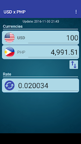 currency exchange rate us dollar to philippine peso