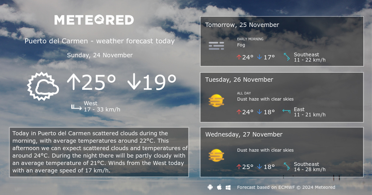 weather forecast in puerto del carmen lanzarote