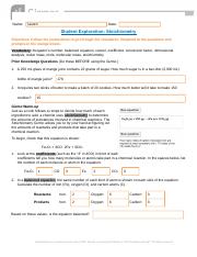 student exploration stoichiometry gizmo answer key