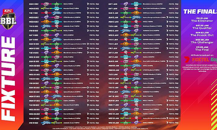 big bash league fixture