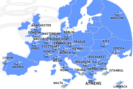 olympic airlines route map