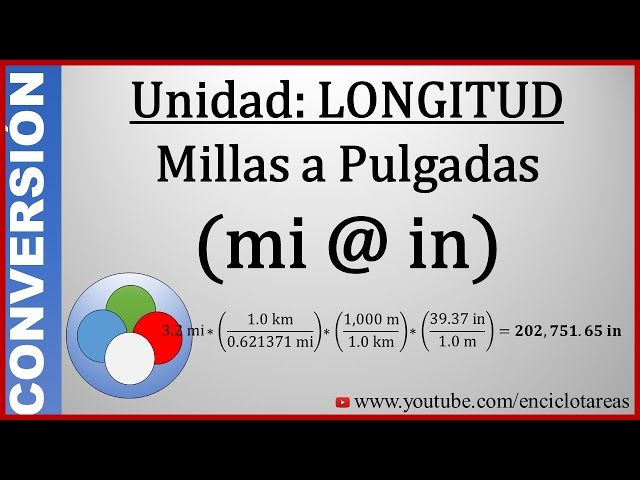 millas a pulgadas