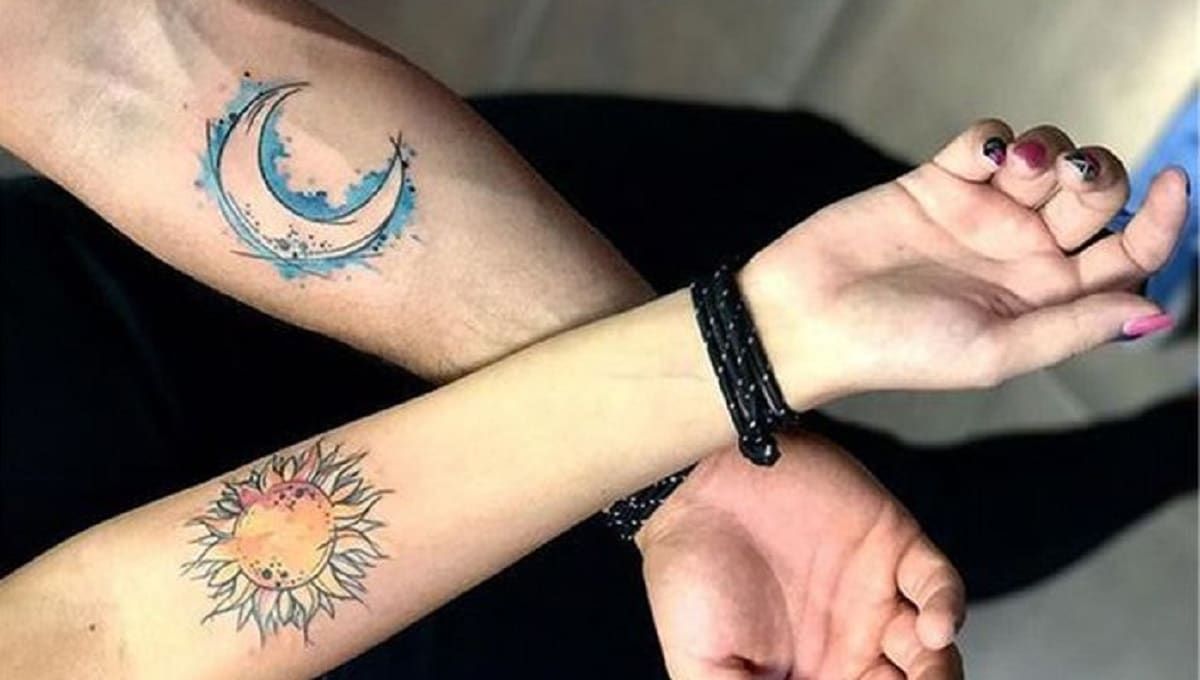 tatuaje luna y sol pareja