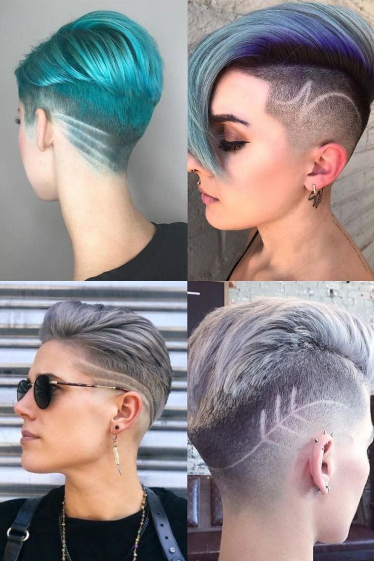 short hairstyles women shaved sides