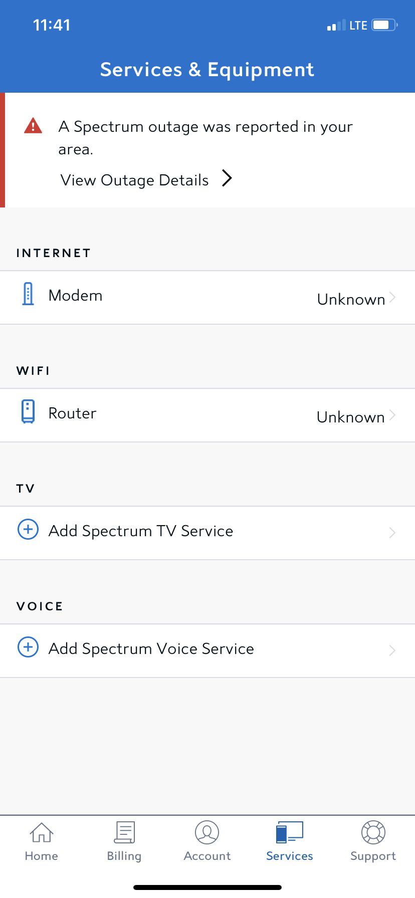 spectrum outages near me