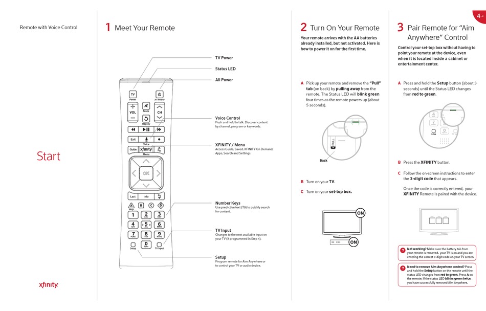 user manual for xfinity remote control