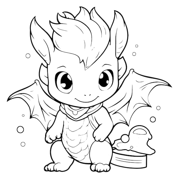 dragon kawaii para colorear