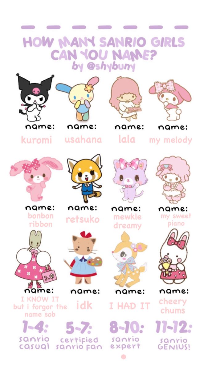 all sanrio characters names