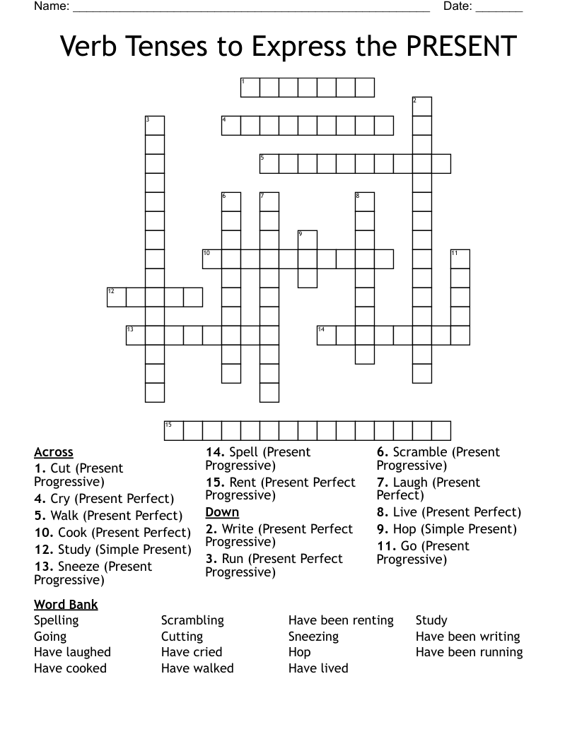 the present crossword clue