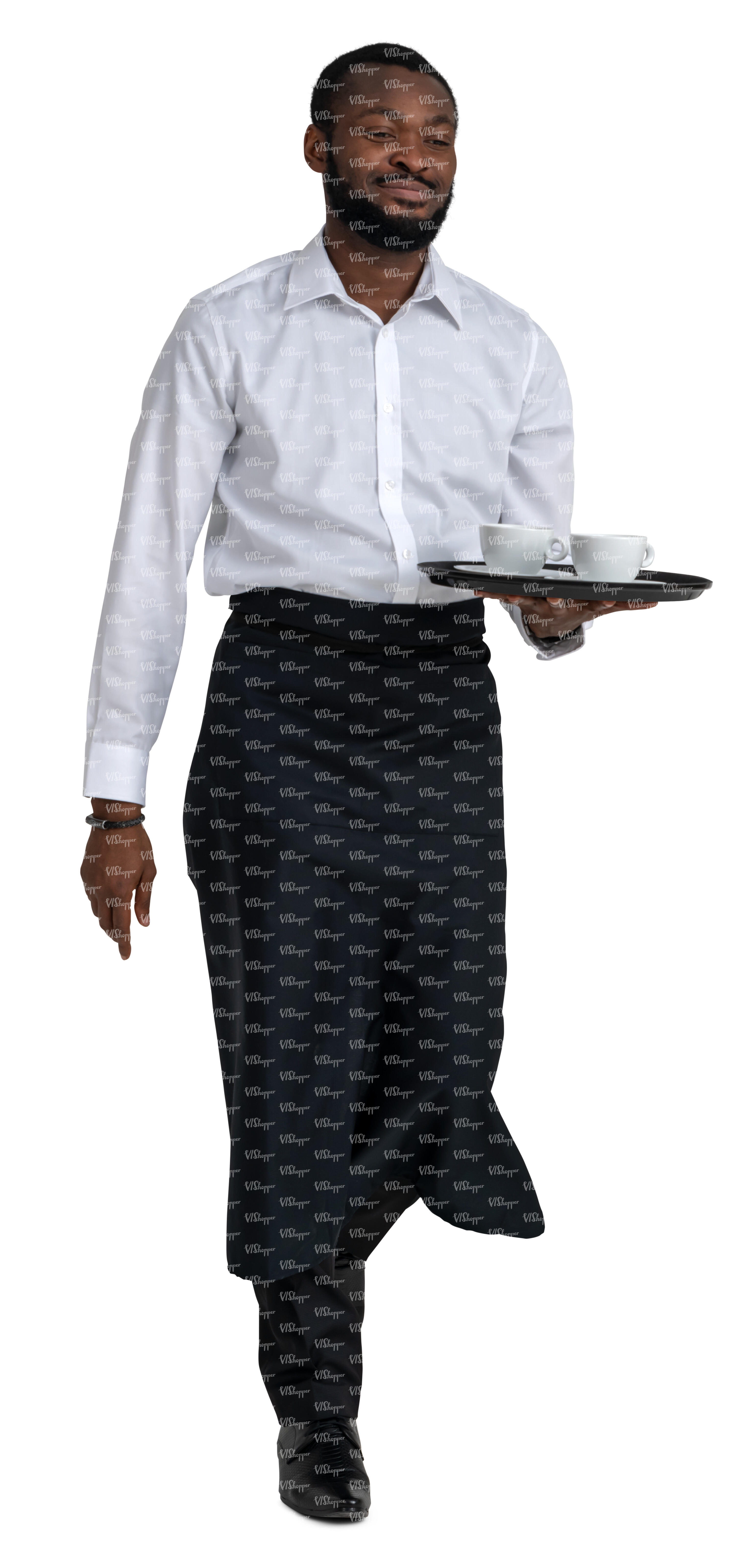 black waiter apron