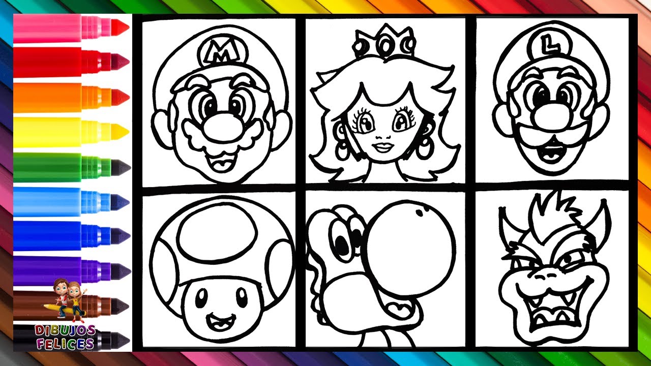 personajes de mario bros para colorear