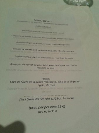 la cava den sergi menu