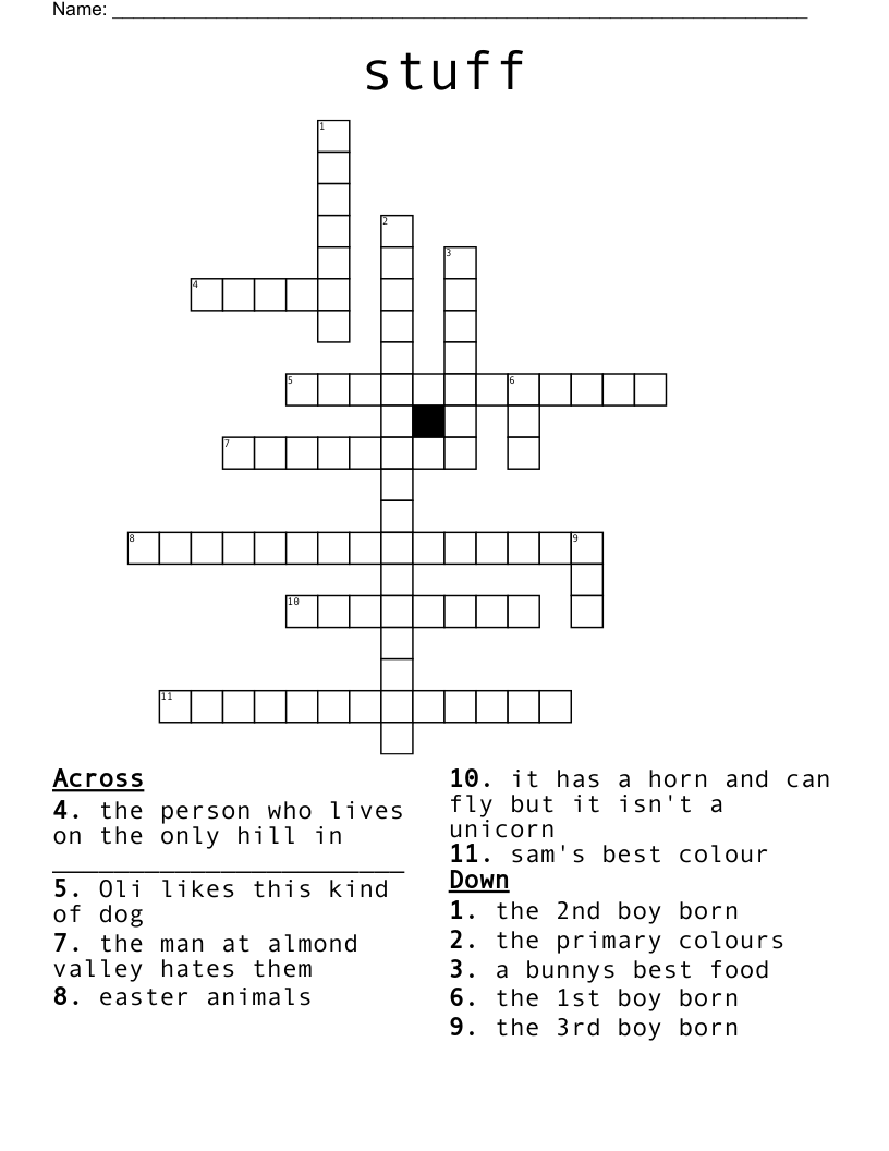 stuff crossword