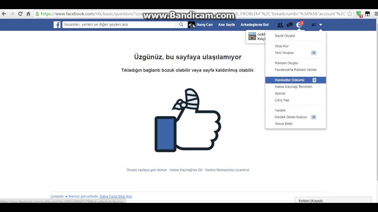 facebook şikayet kasma