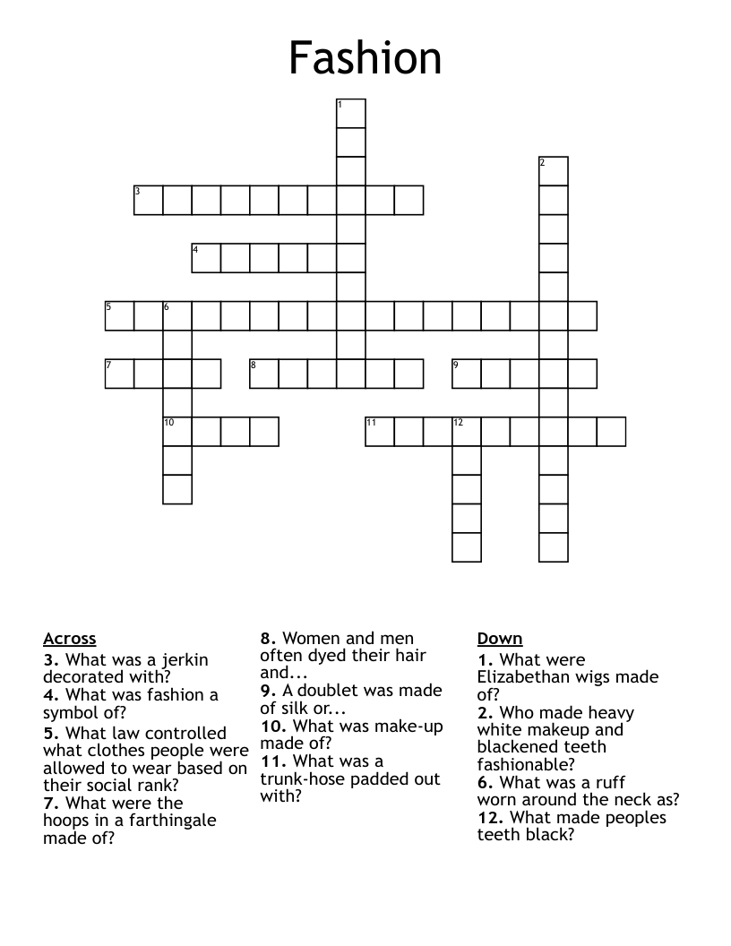 fashioned crossword clue