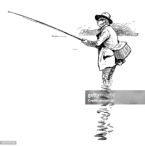 man fishing drawing