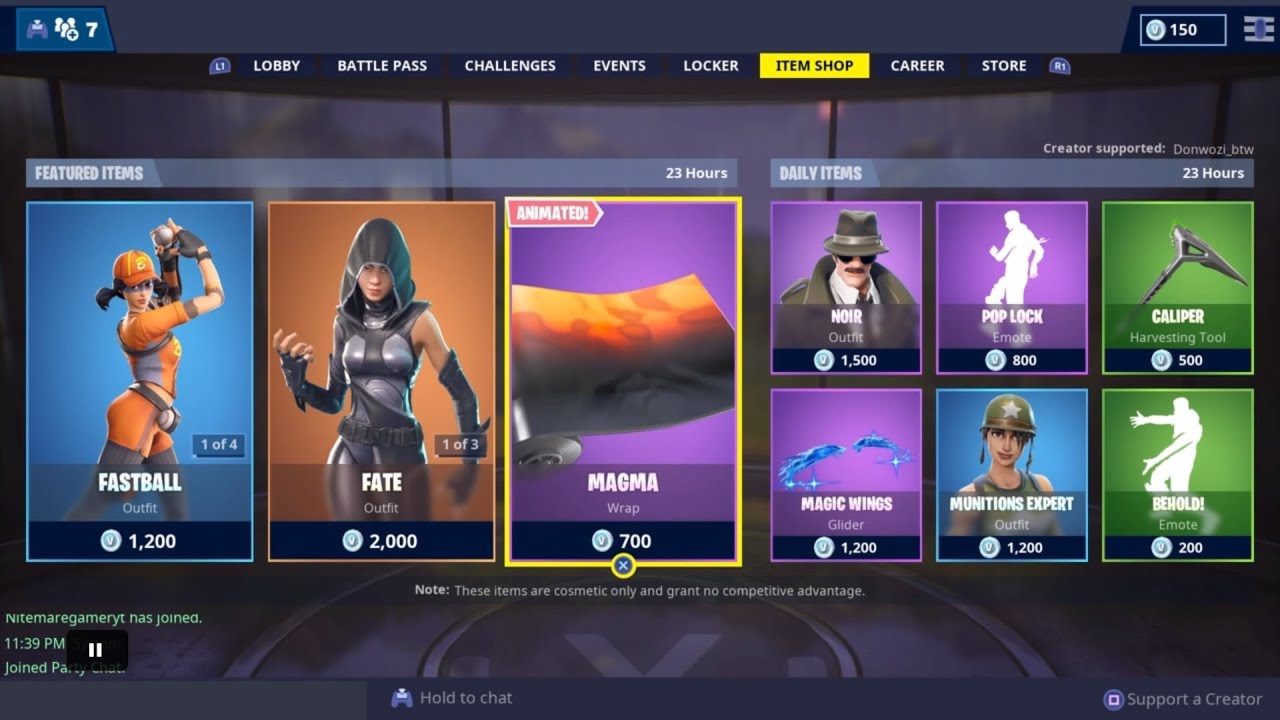 fortnite daily item shop