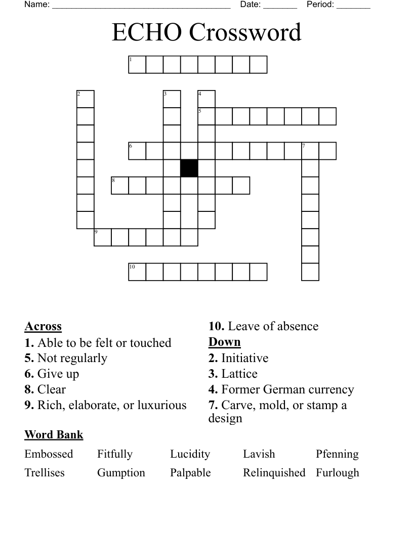 echo crossword clue