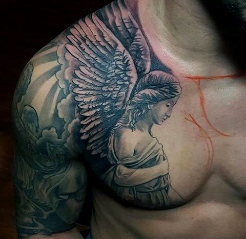 angel tattoo male