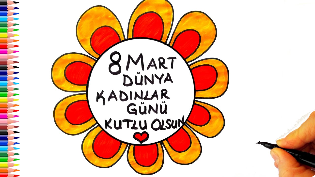 8 mart dünya kadınlar günü resim çizimi