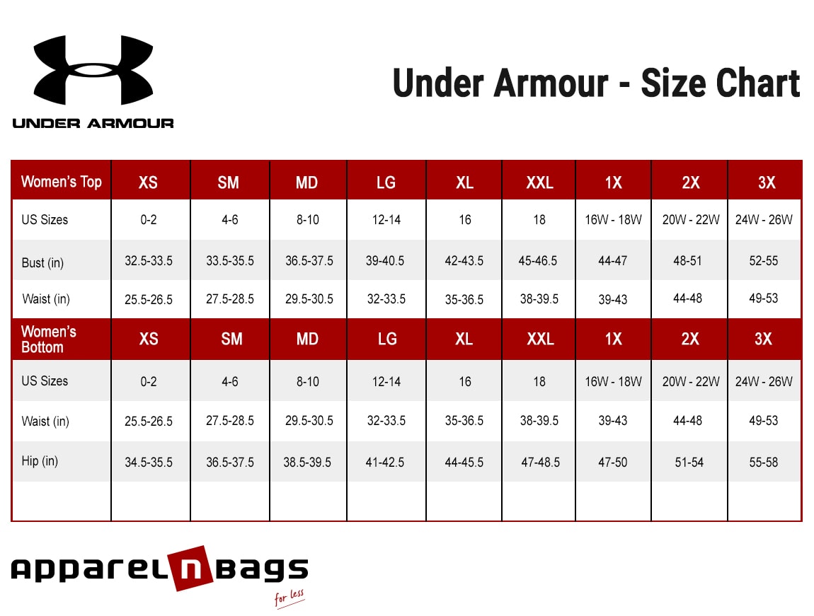 under armor size chart