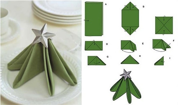 xmas paper napkin folding