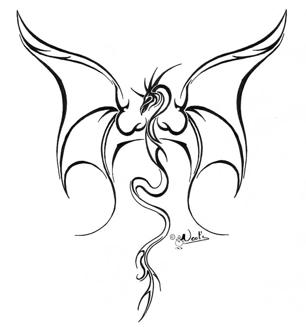 feminine simple dragon tattoo