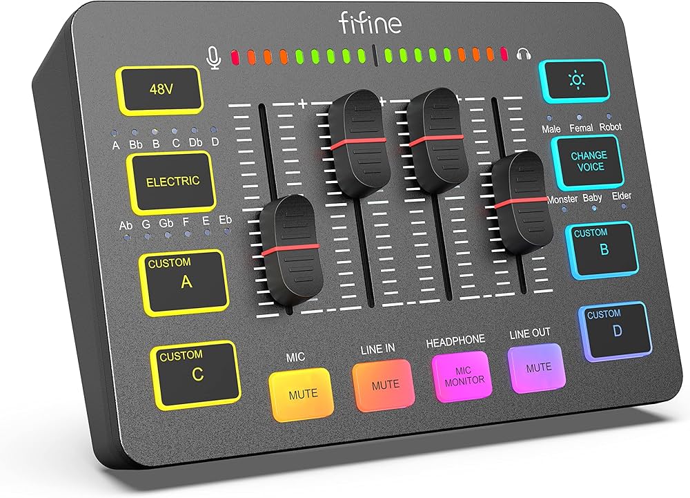 fifine gaming audio mixer
