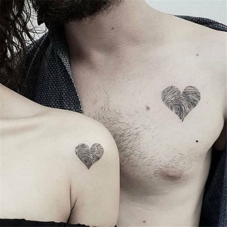 fingerprint heart tattoo