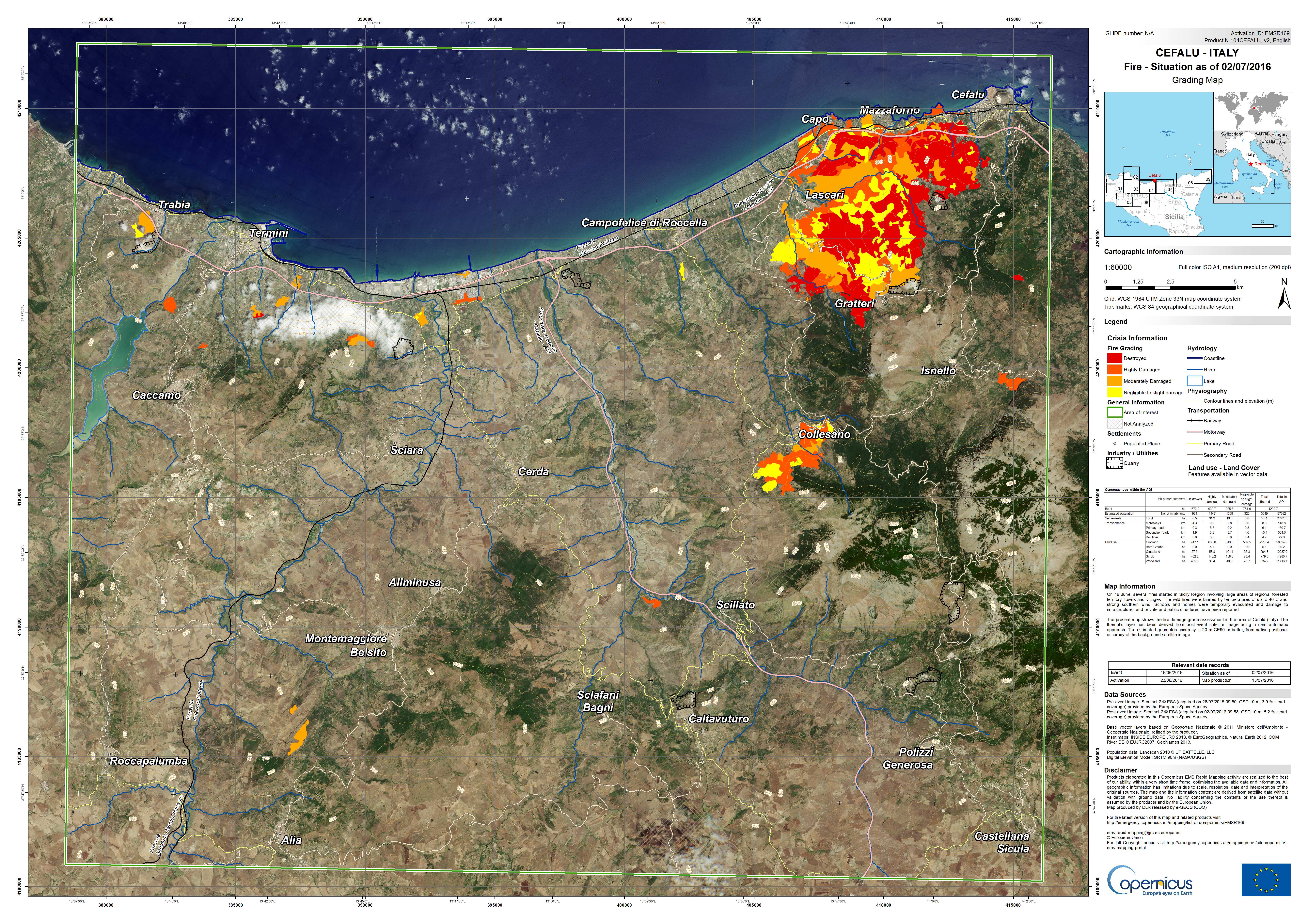 fires in sicily 2023 map