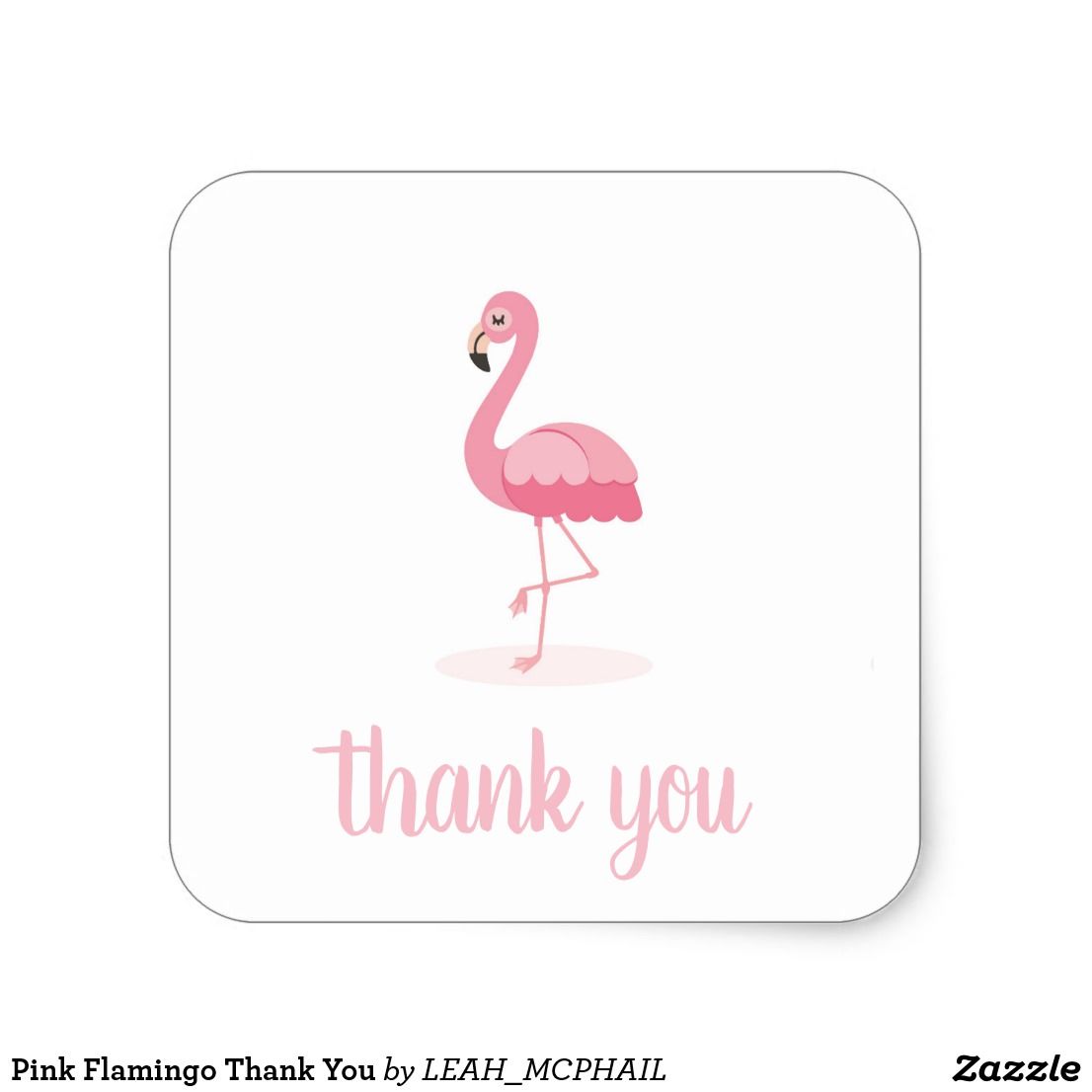flamingo thank you stickers