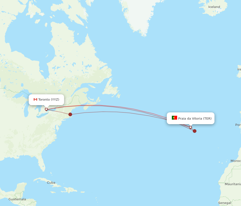 flights to terceira from toronto