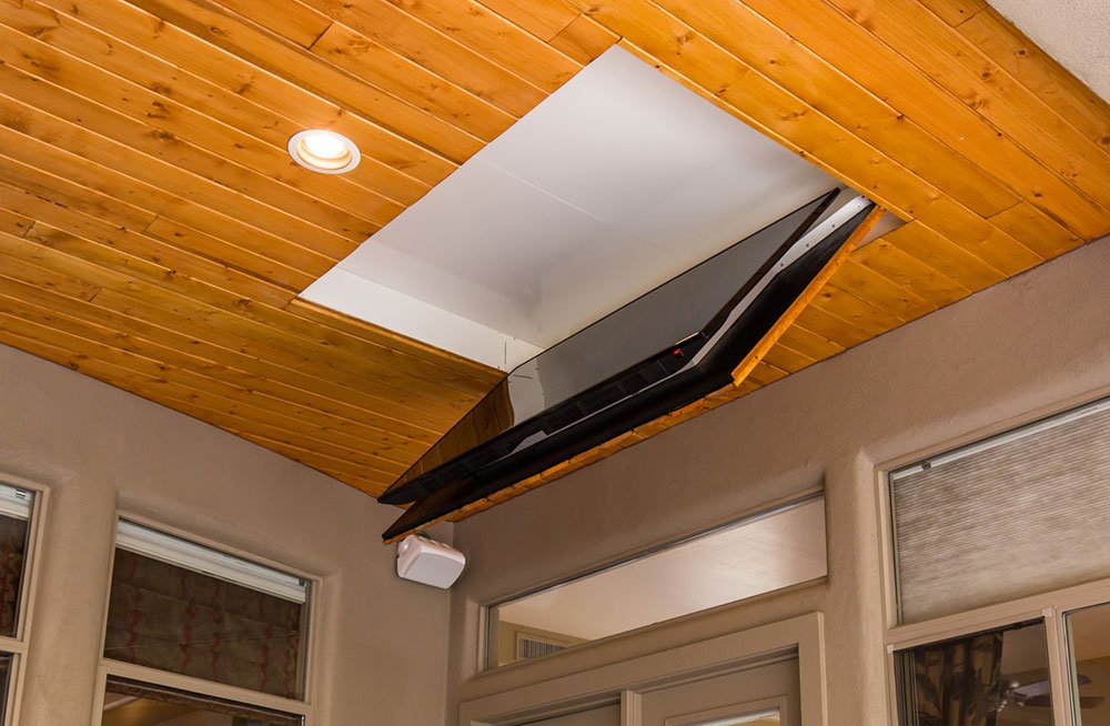 flip down ceiling tv mount