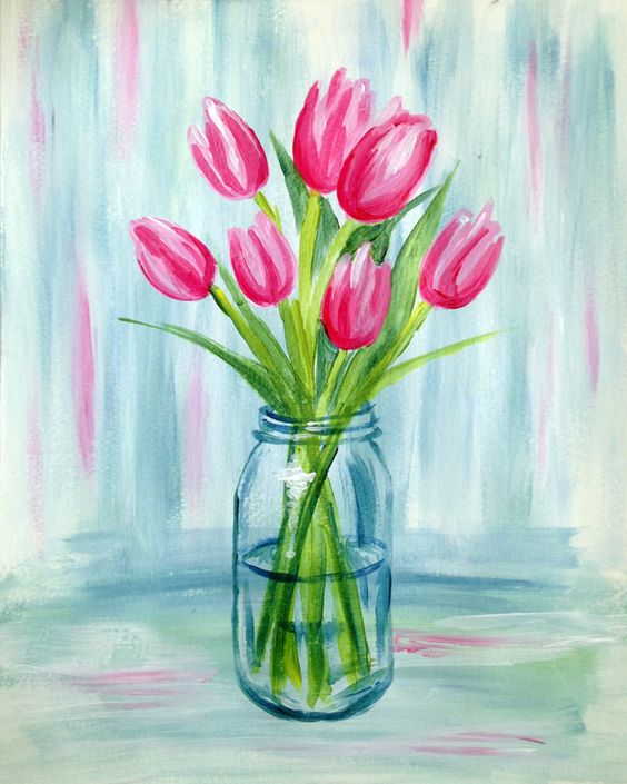 flower painting ideas for beginners